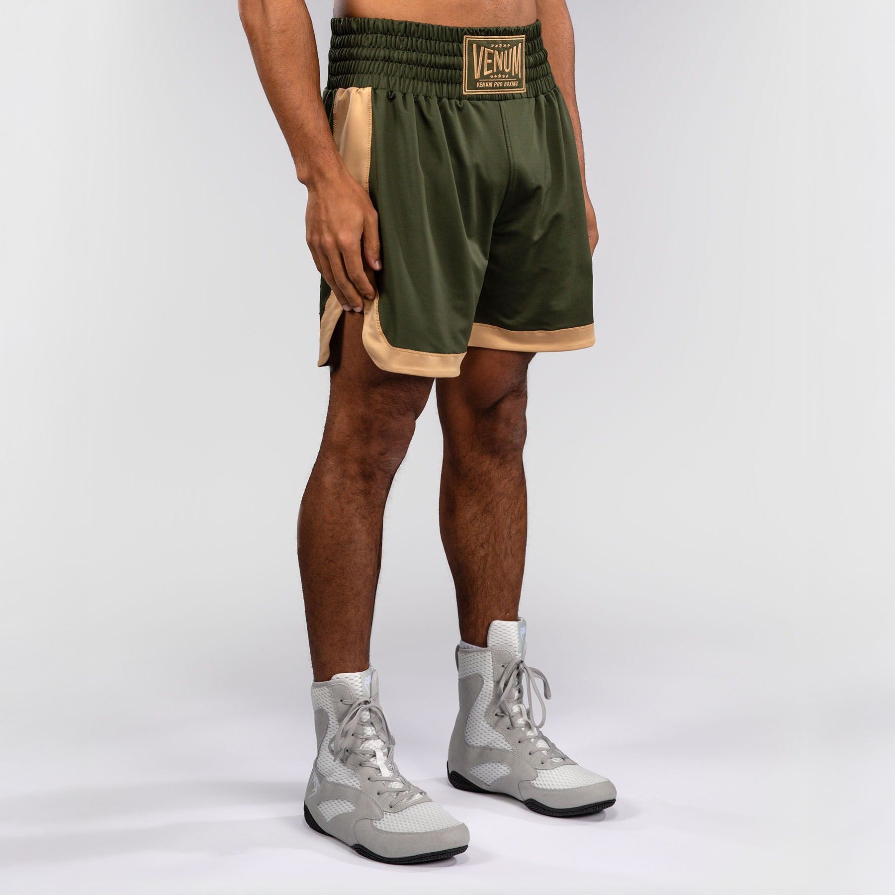 Venum Classic Boxing Shorts Military Green/Sand - The Fight Club