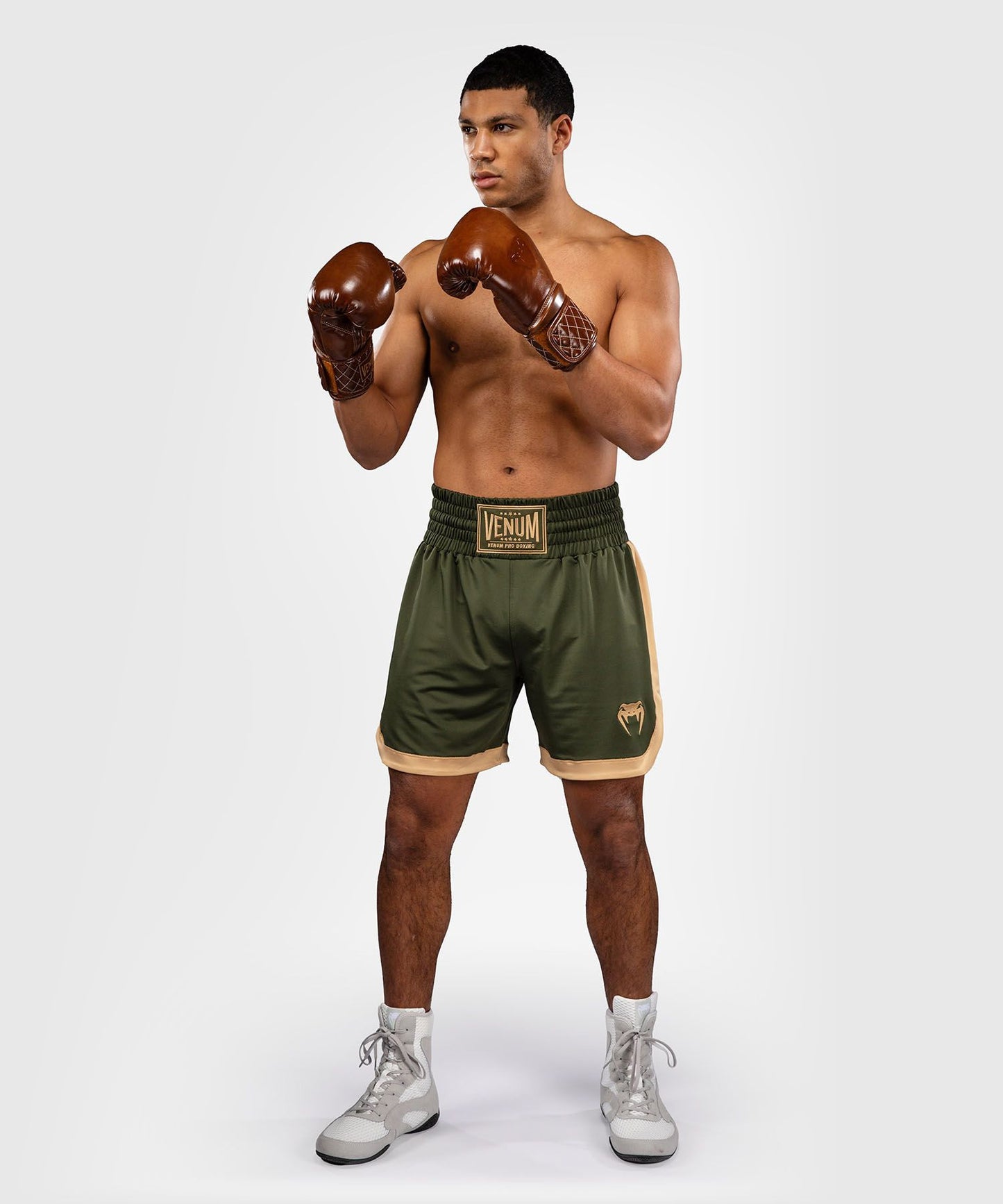 Venum Classic Boxing Shorts Military Green/Sand - The Fight Club