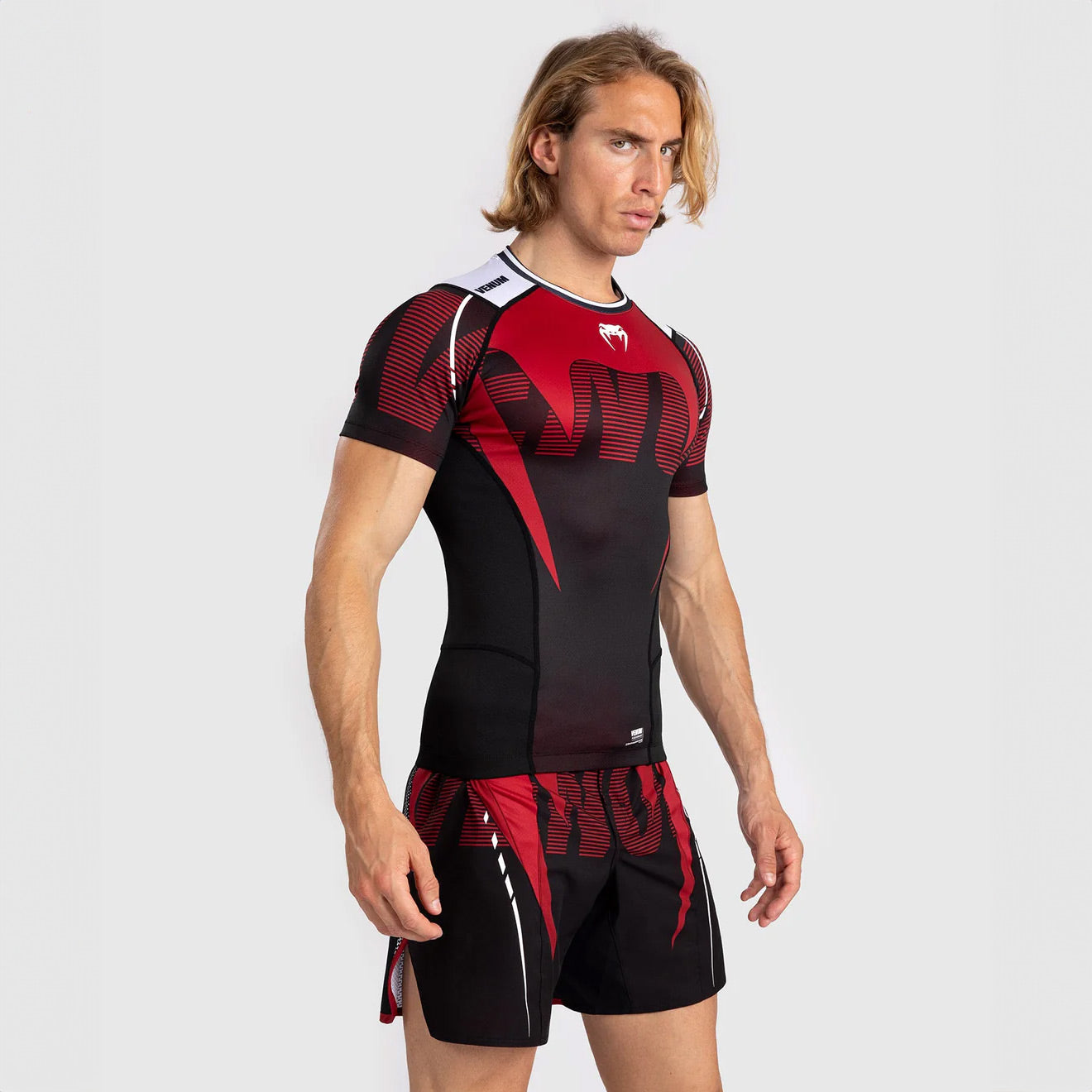 Venum Adrenaline Men's Short Sleeve Rash Guard - Red - The Fight Club