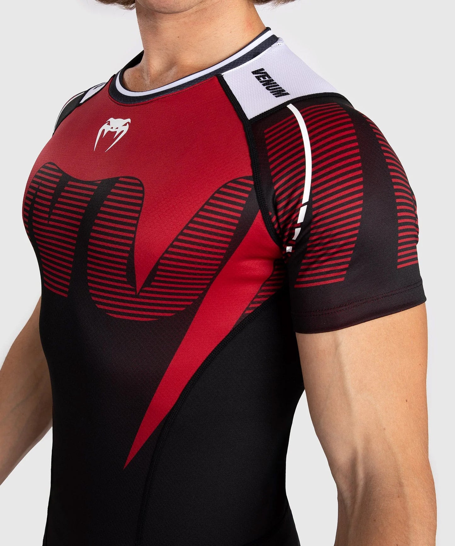 Venum Adrenaline Men's Short Sleeve Rash Guard - Red - The Fight Club