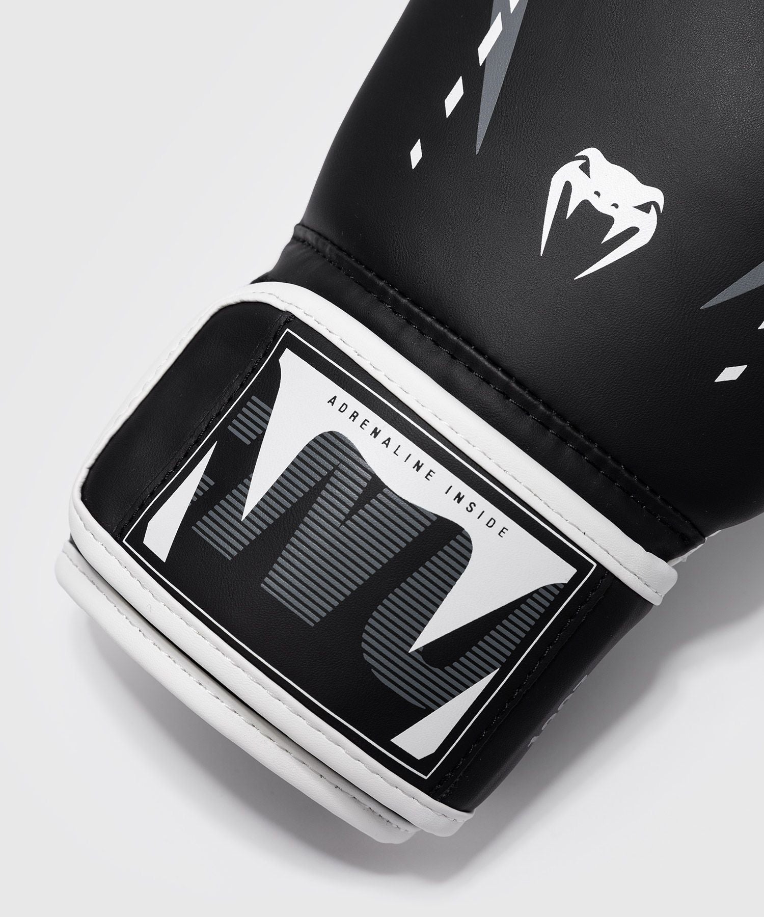 Venum Adrenaline Boxing Gloves Black/Silver Grey - The Fight Club