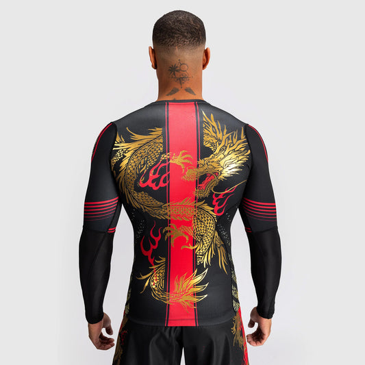 Venum x TEKKEN 8 - Marshall Law Rash Guard Long Sleeve Black/Red/Gold - The Fight Club