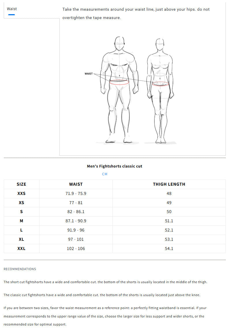 Venum x TEKKEN 8 - Marshall Law Fight Shorts Black/Red/Gold Size Guide - The Fight Club