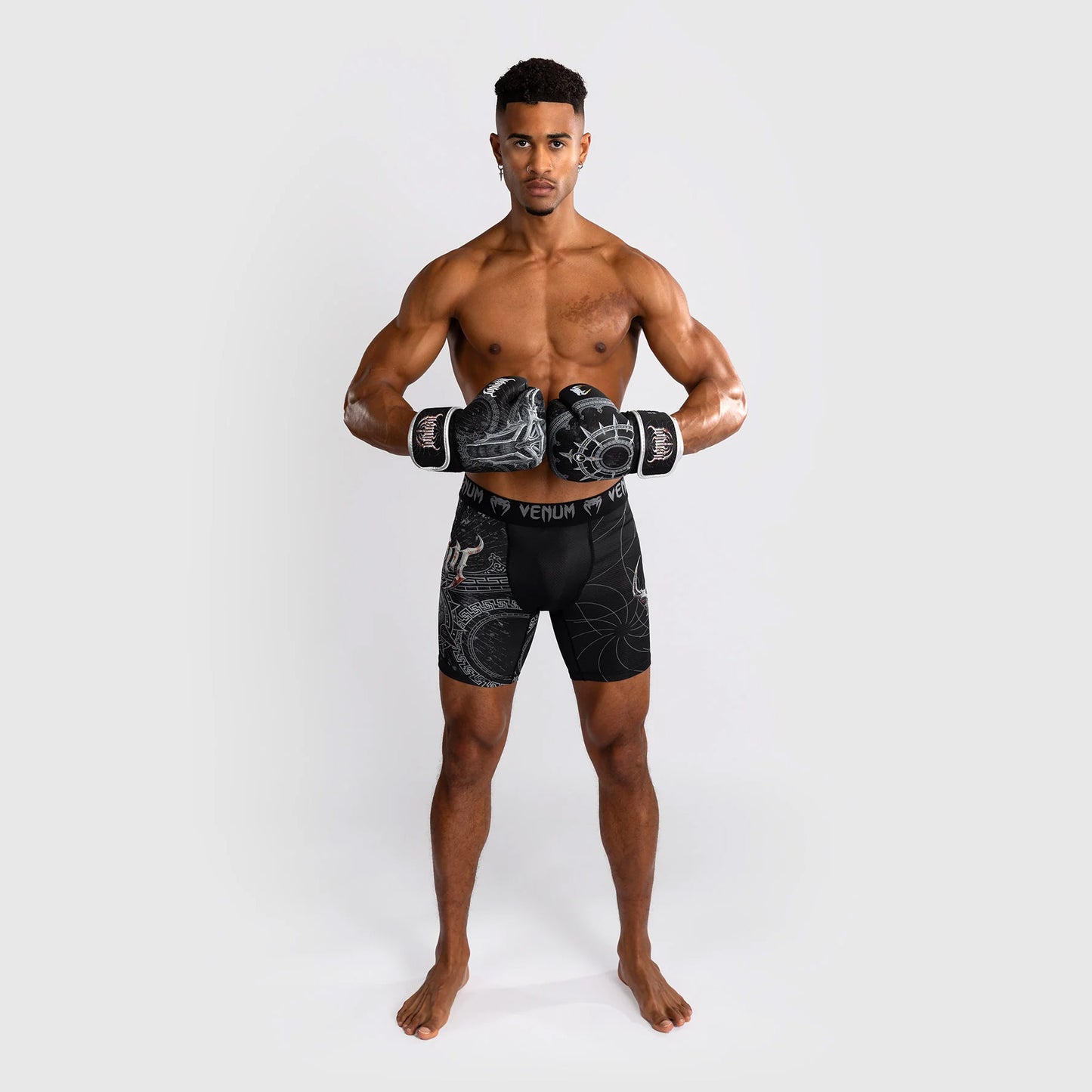 Venum Gladiator 5.0 Men's Vale Tudo Shorts Black/Silver - The Fight Club