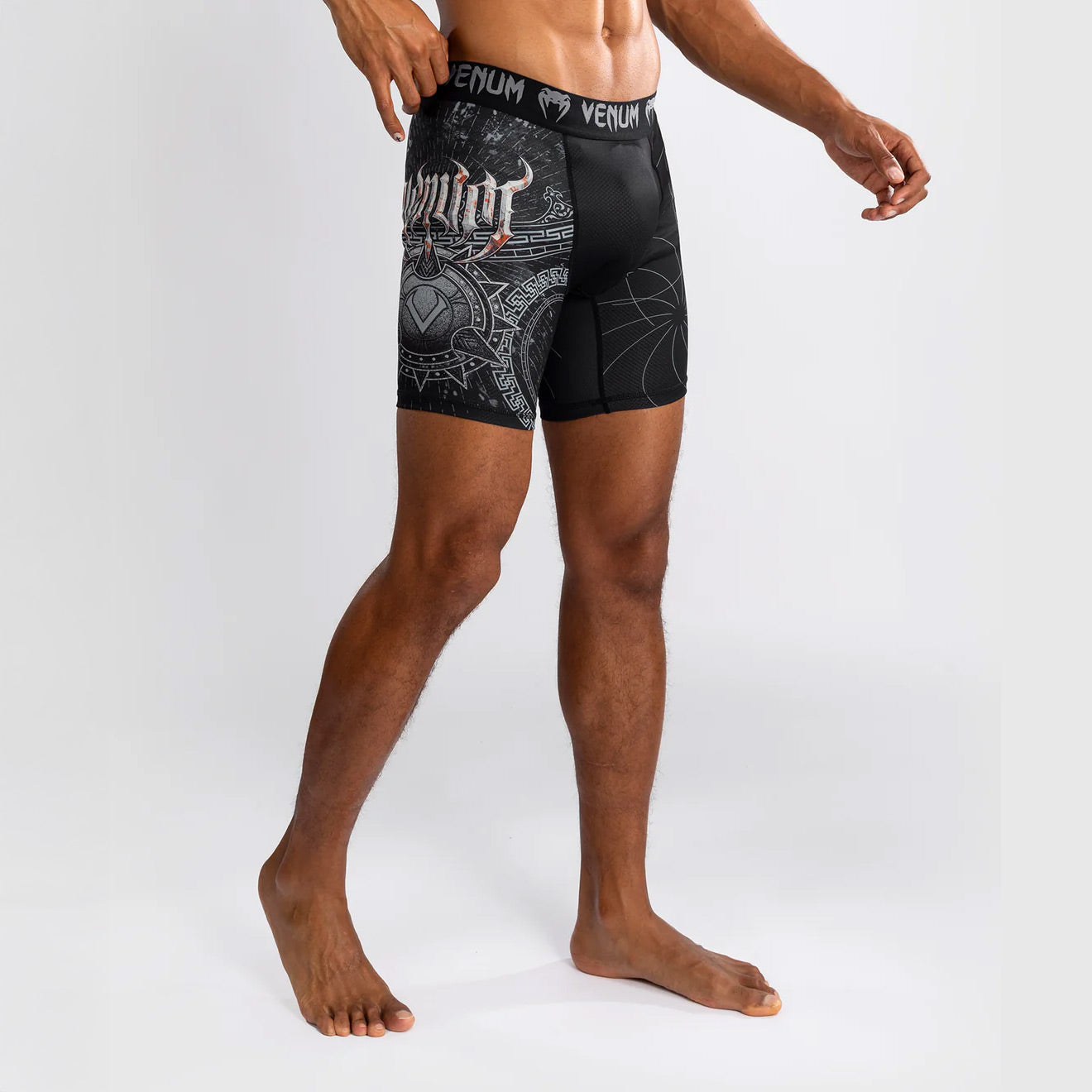 Venum Gladiator 5.0 Men's Vale Tudo Shorts Black/Silver - The Fight Club