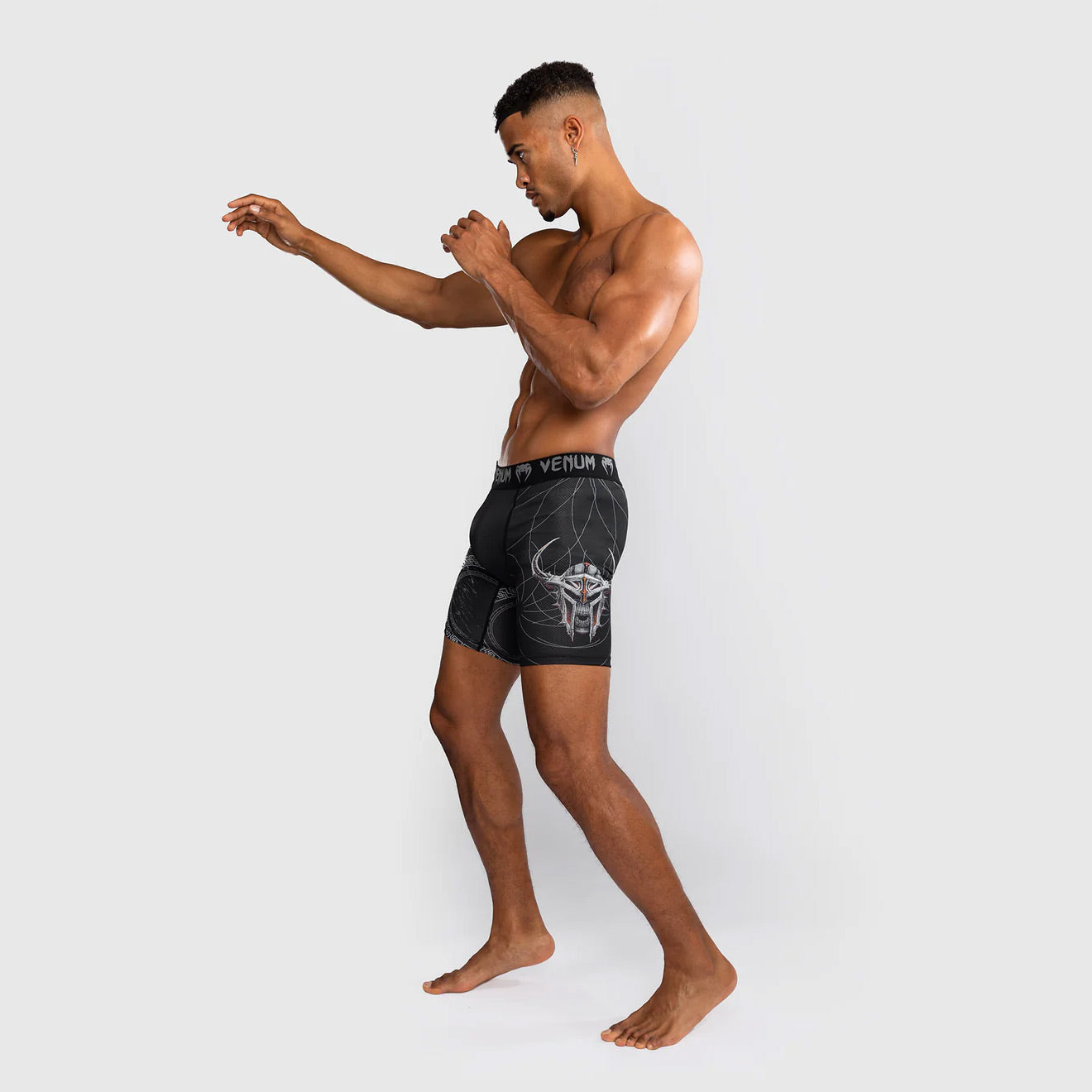 Venum Gladiator 5.0 Men's Vale Tudo Shorts Black/Silver - The Fight Club