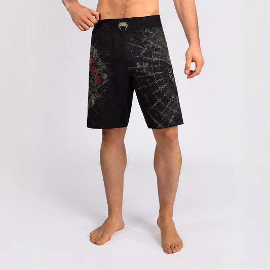 Venum Santa Muerte 5.0 Men's Fight Shorts Deep Black Gold - The Fight Club