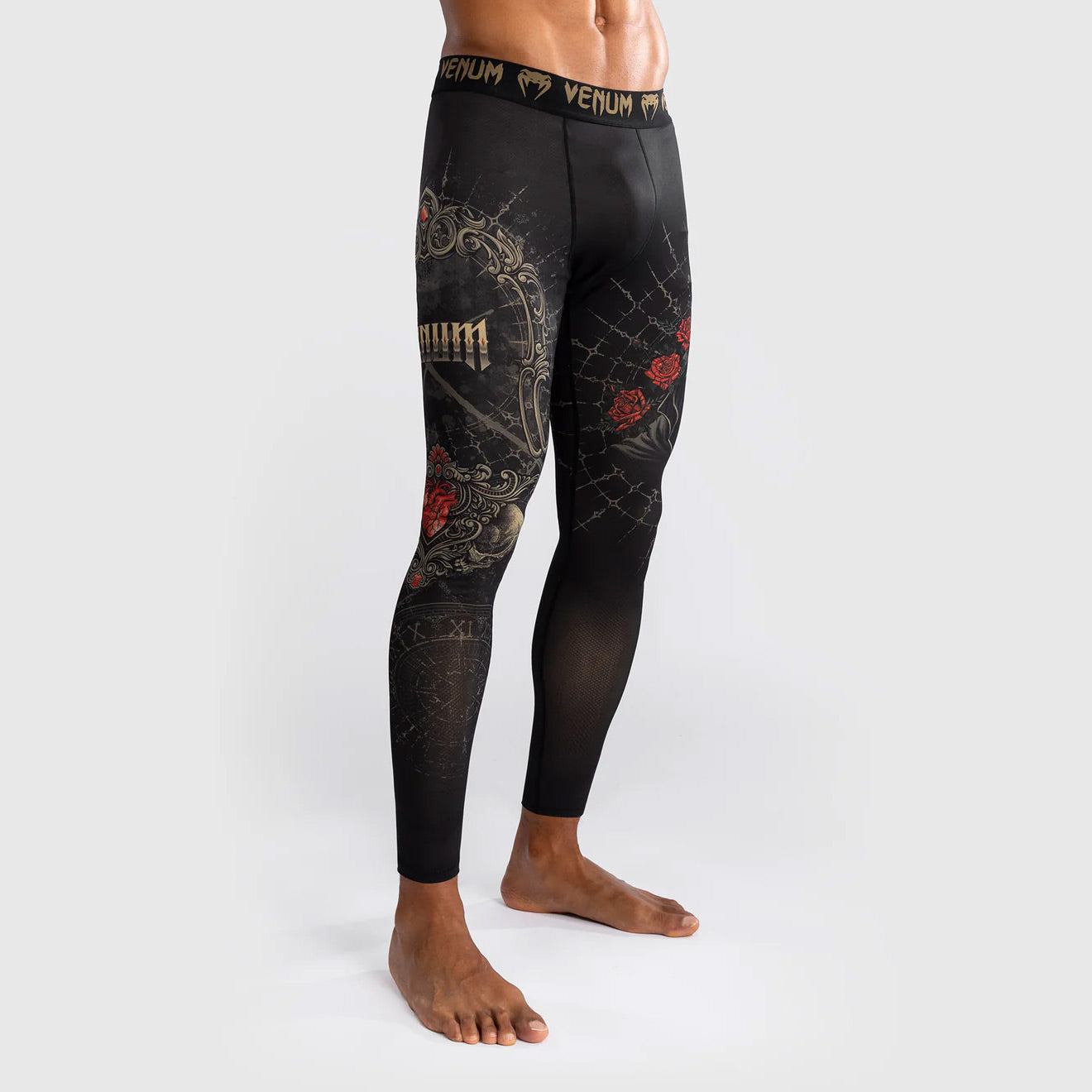 Venum Santa Muerte 5.0 Men's Spats Deep Black/Gold - The Fight Club