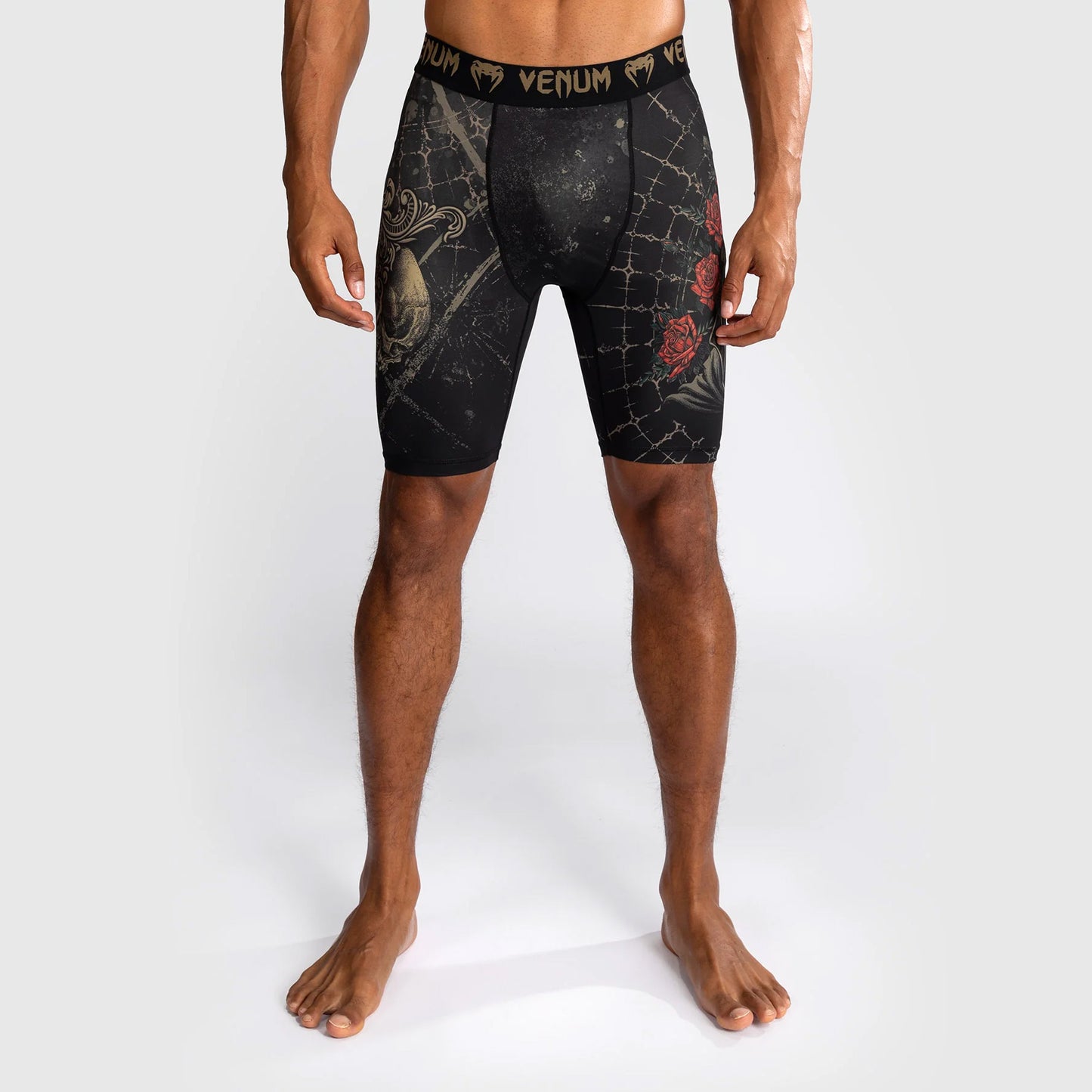 Venum Santa Muerte 5.0 Men's Vale Tudo Shorts Deep Black/Gold - The Fight Club