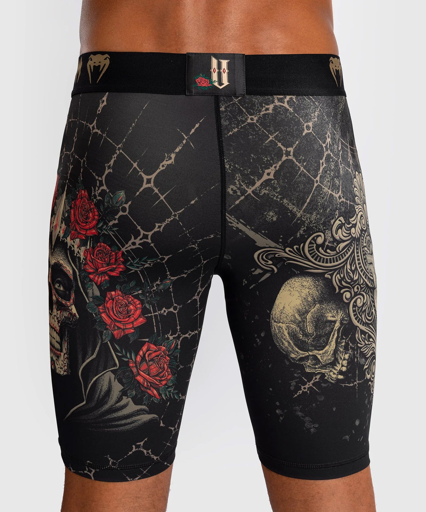 Venum Santa Muerte 5.0 Men's Vale Tudo Shorts Deep Black/Gold - The Fight Club