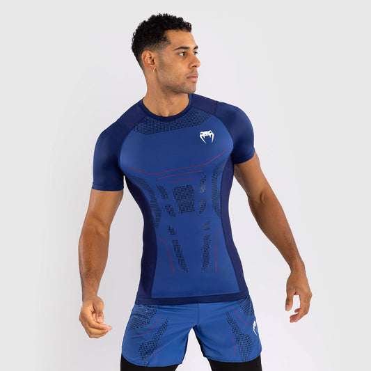 Venum Technical 3.0 Short Sleeve Rash Guard Night Blue - The Fight Club