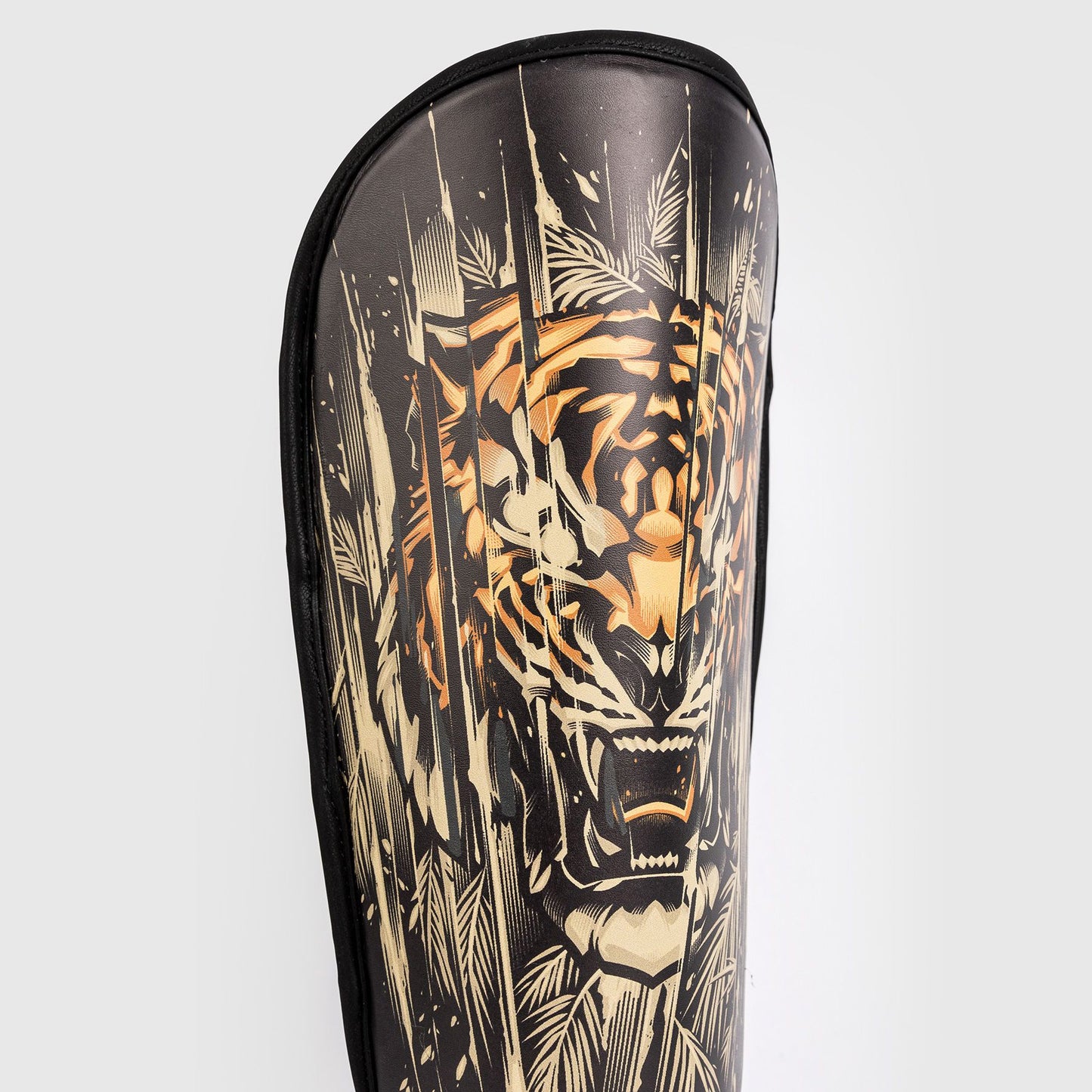 Venum Tiger Kids Shin Guards Black/Neon Orange - The Fight Club