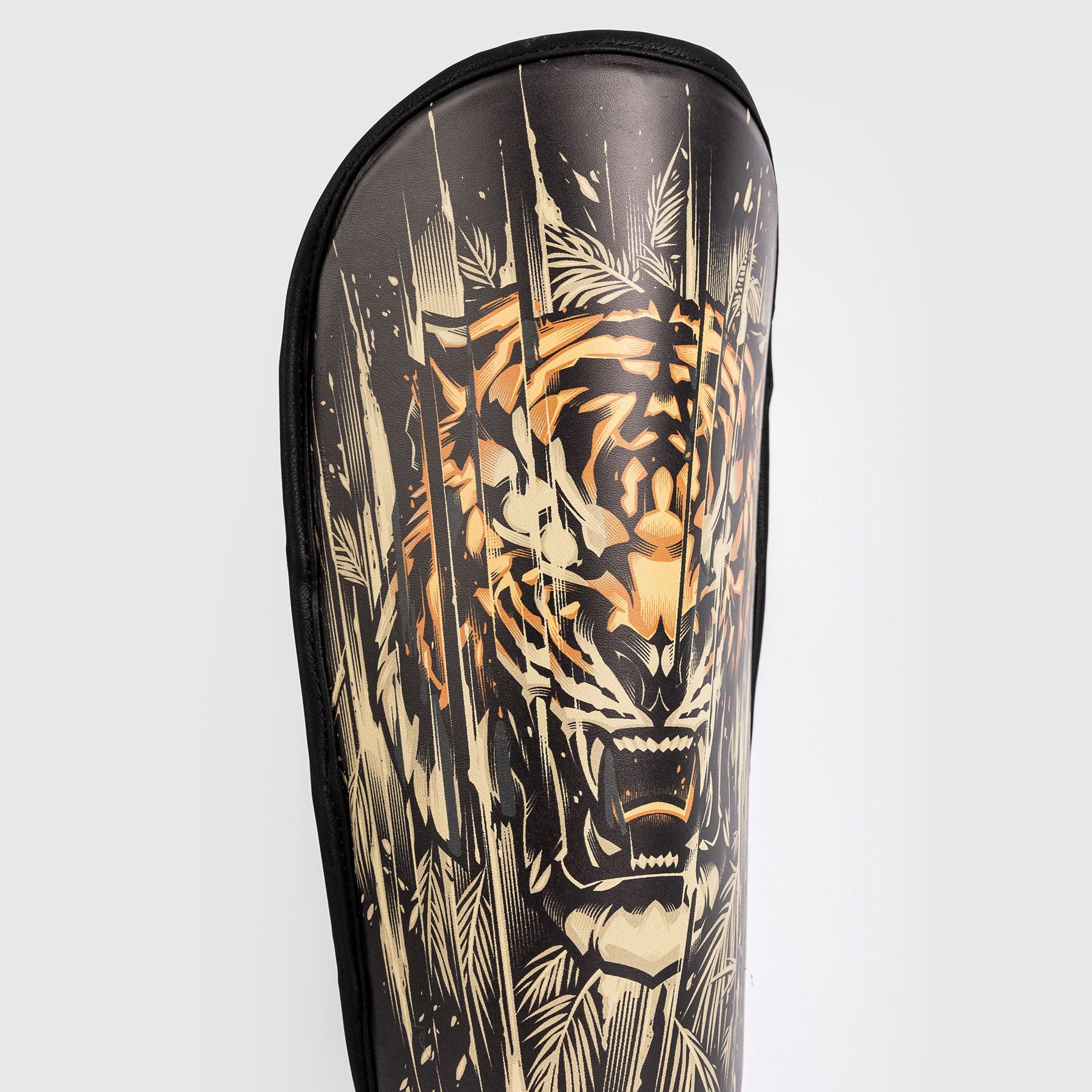 Venum Tiger Kids Shin Guards Black/Neon Orange - The Fight Club