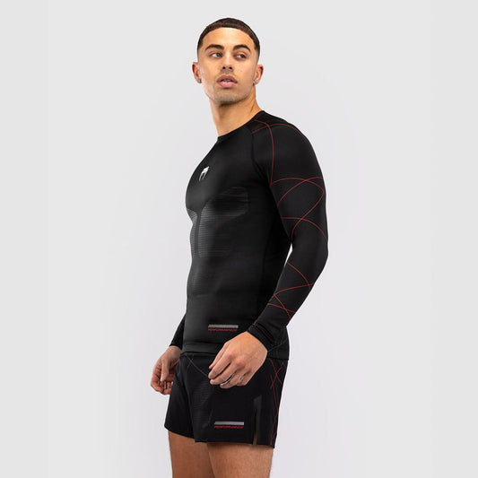 Venum Tactical XT Men's Long Sleeve Rash Guard Black/Fire Red - The Fight Club