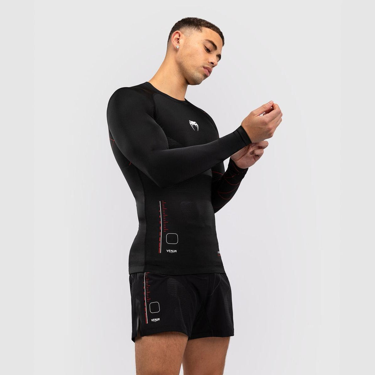 Venum Tactical XT Men's Long Sleeve Rash Guard Black/Fire Red - The Fight Club
