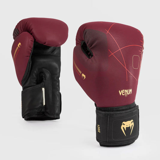 Venum Tactical XT Boxing Gloves Black/Burgundy/Gold - The Fight Club