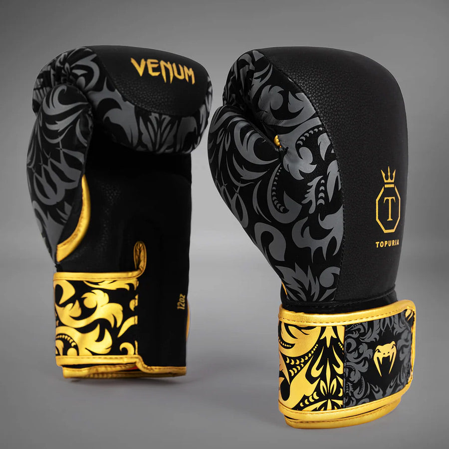 Venum x Topuria Unmatched Edition Boxing Gloves Black/Gold - The Fight Club