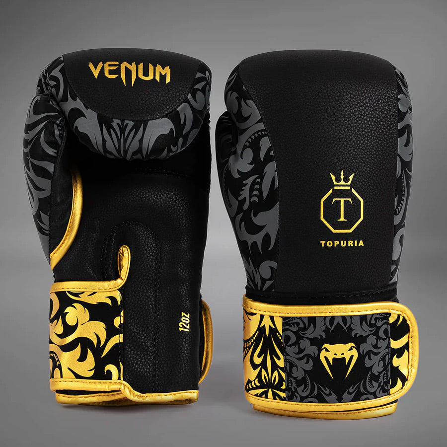 Venum x Topuria Unmatched Edition Boxing Gloves Black/Gold - The Fight Club