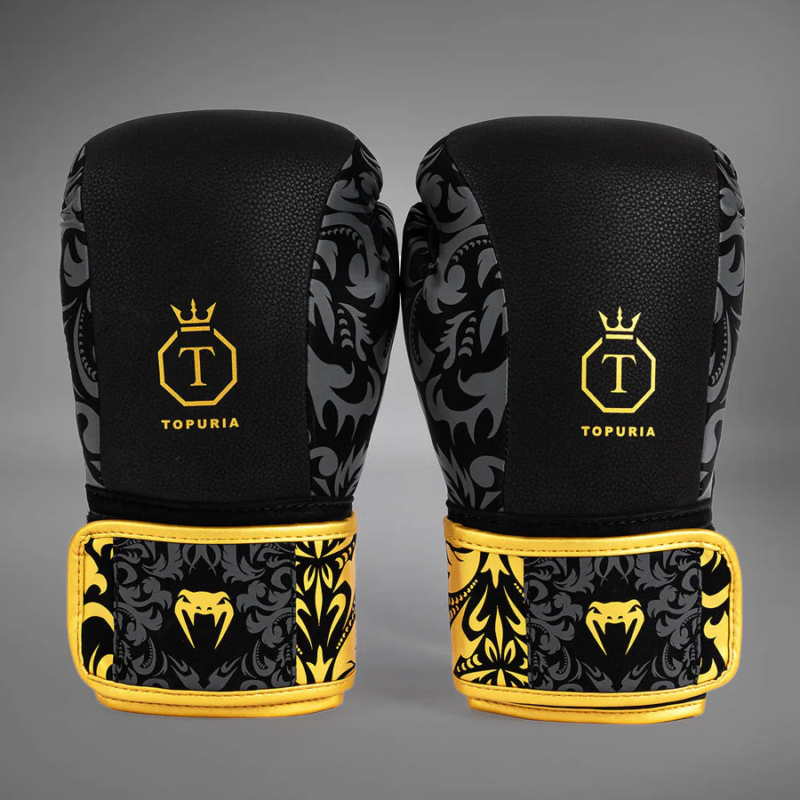 Venum x Topuria Unmatched Edition Boxing Gloves Black/Gold - The Fight Club