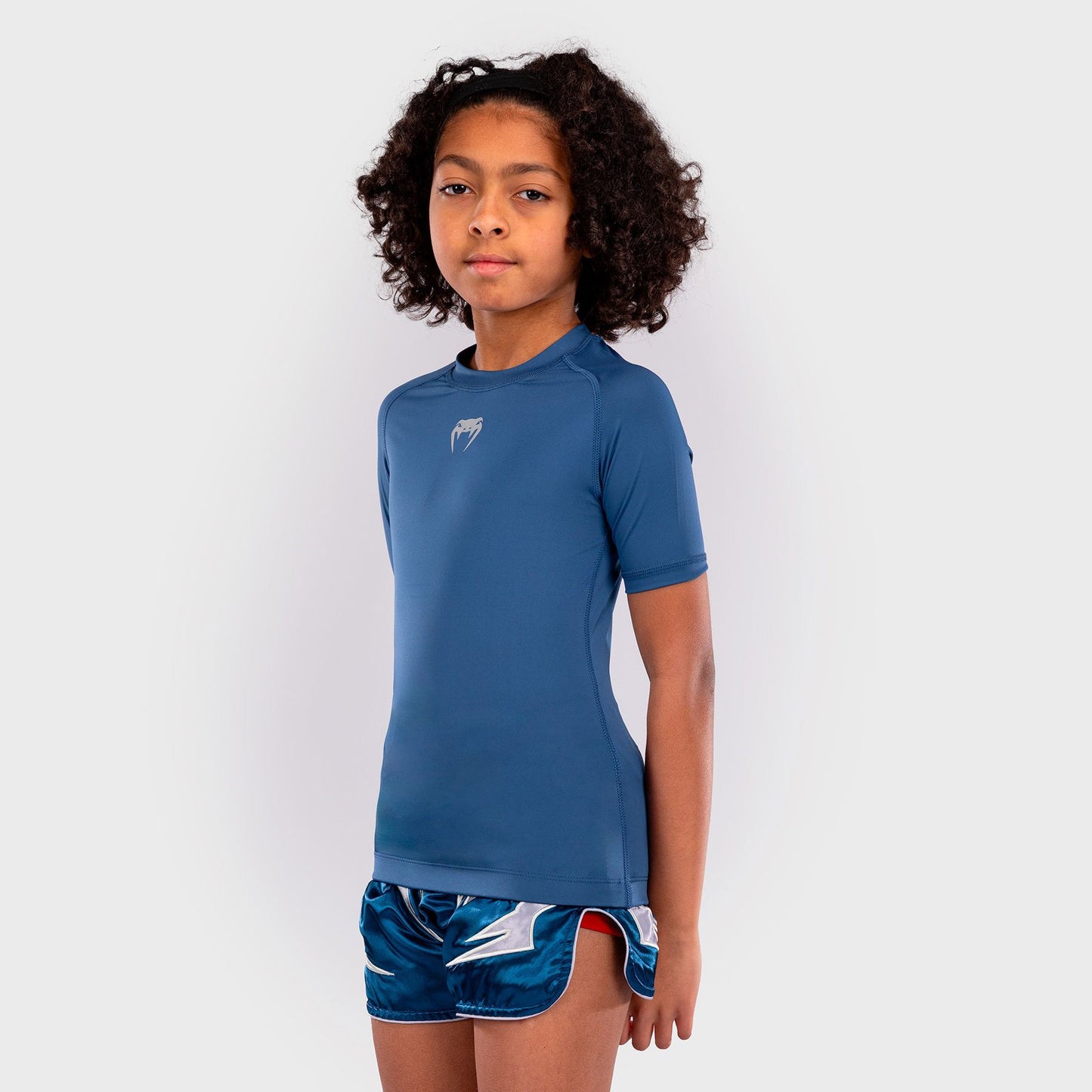 Venum Contender Kids Rash Guard Short Sleeves Royal Blue - The Fight Club