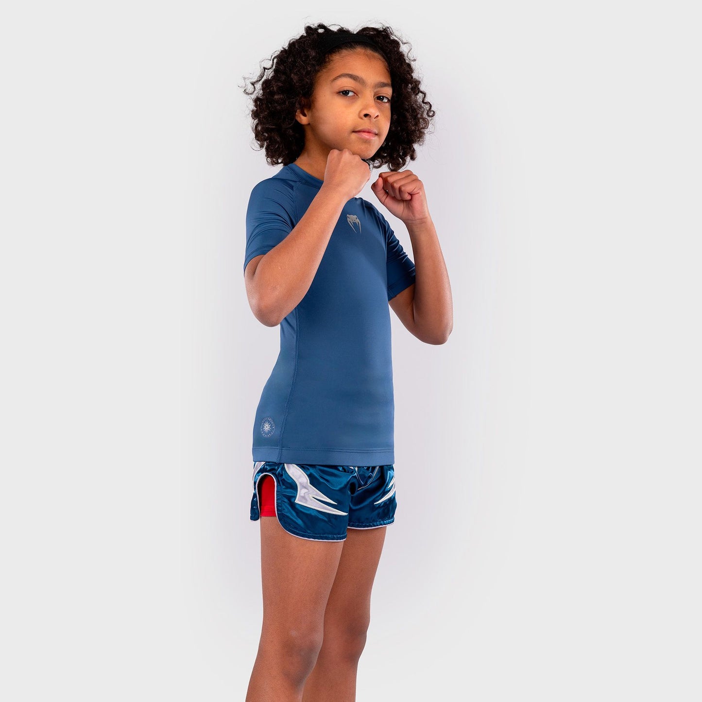 Venum Contender Kids Rash Guard Short Sleeves Royal Blue - The Fight Club