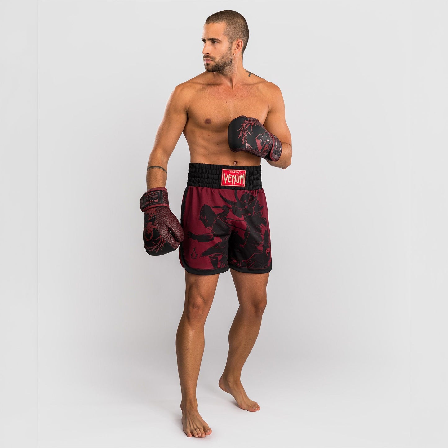 Venum x Assassin's Creed Shadows Men's Boxing Shorts Burgundy/Black - The Fight Club