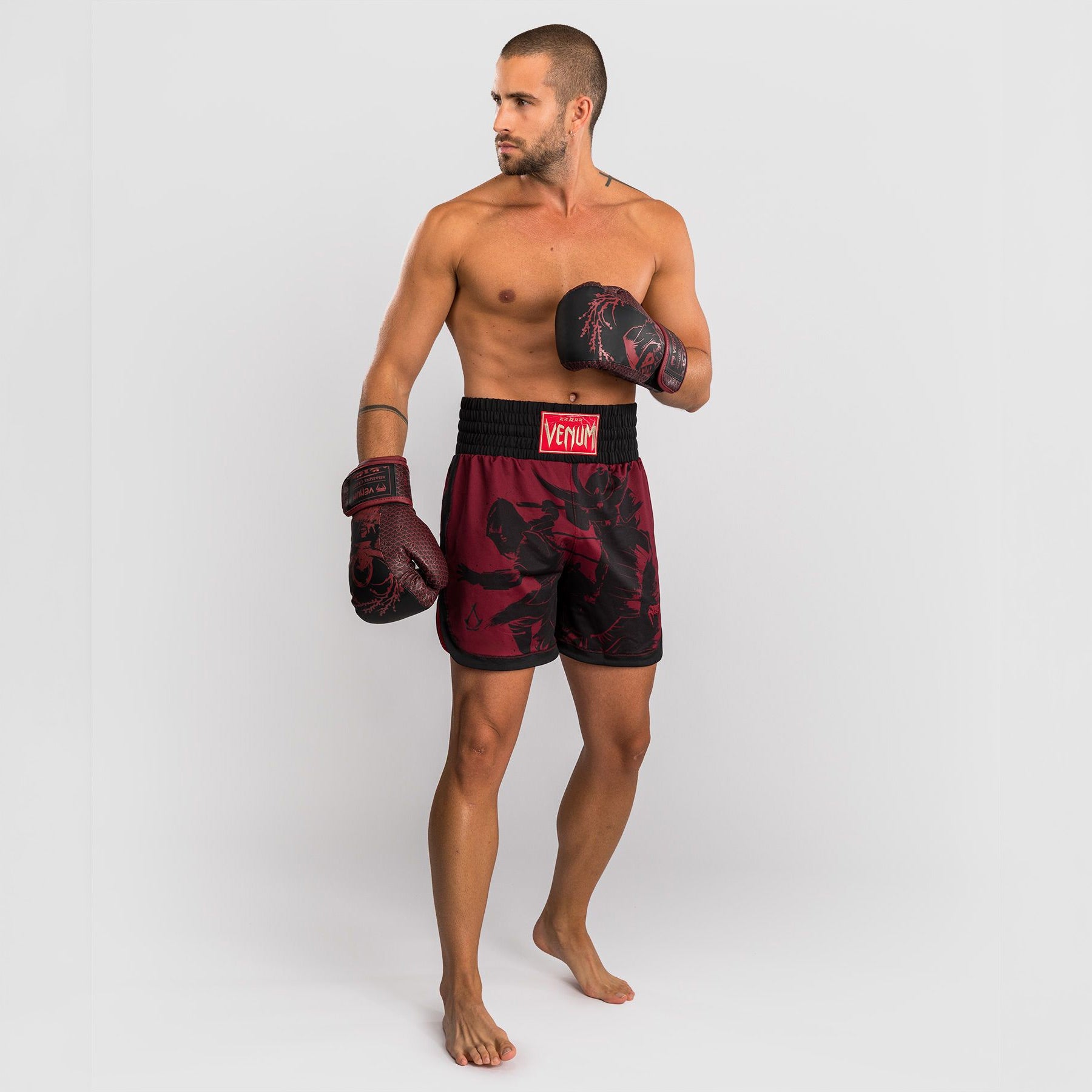 Venum x Assassin's Creed Shadows Men's Boxing Shorts Burgundy/Black - The Fight Club