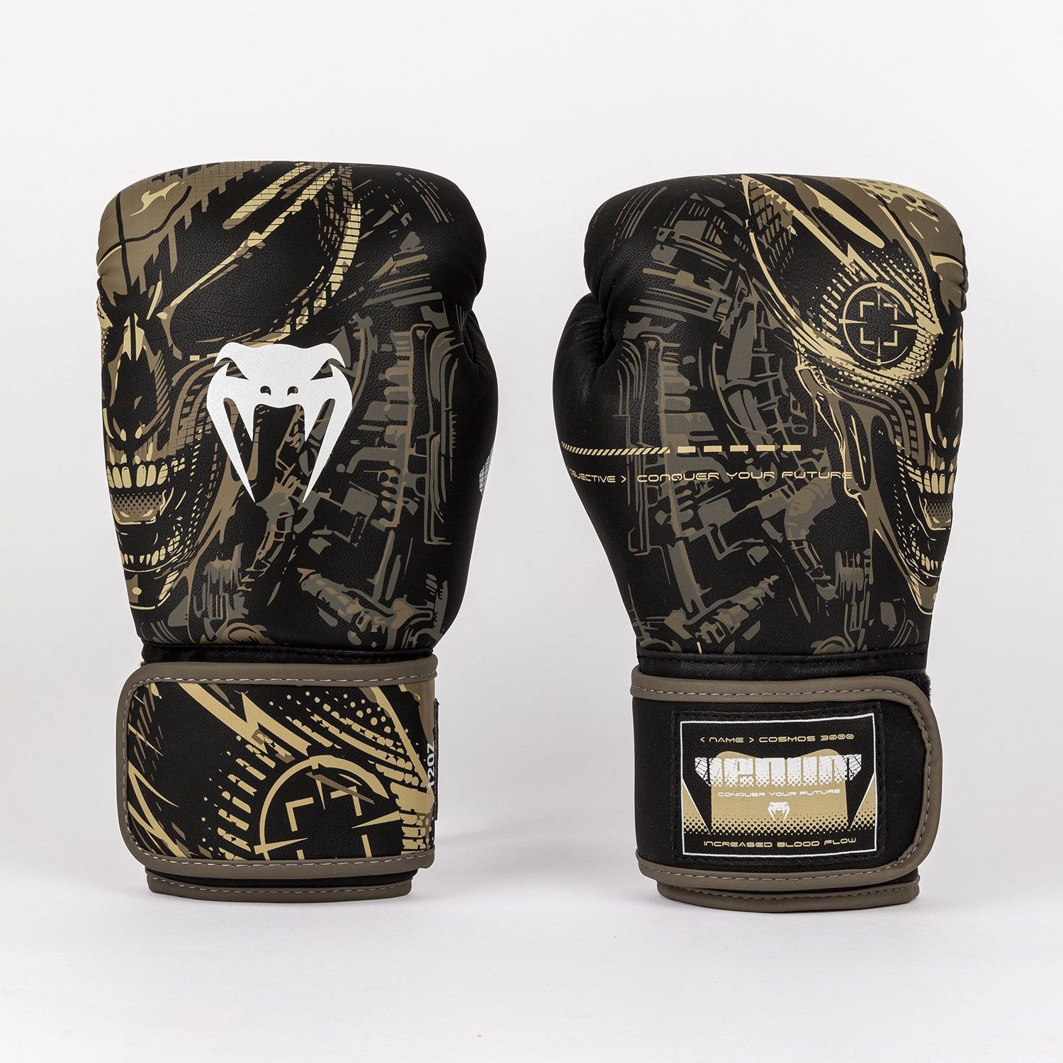 Venum Invader Boxing Gloves Black/Sand - The Fight Club