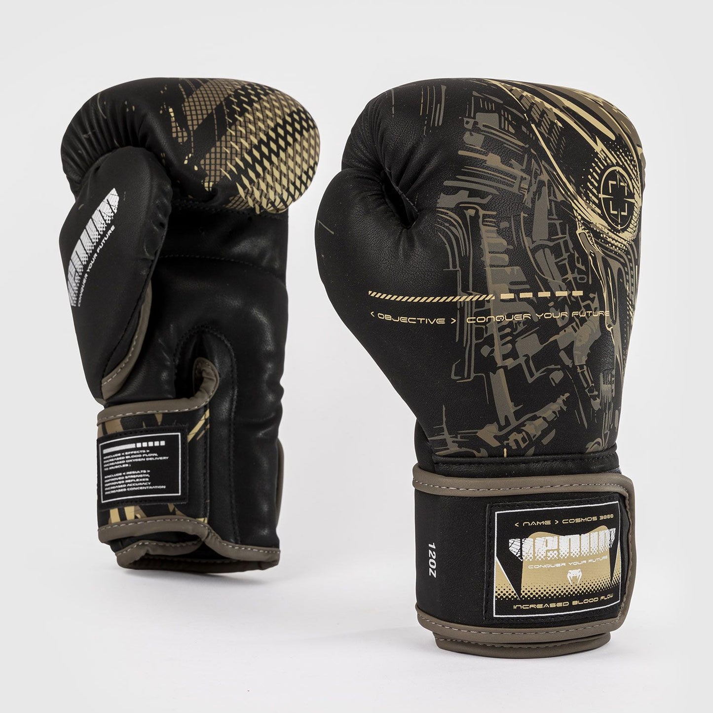Venum Invader Boxing Gloves Black/Sand - The Fight Club