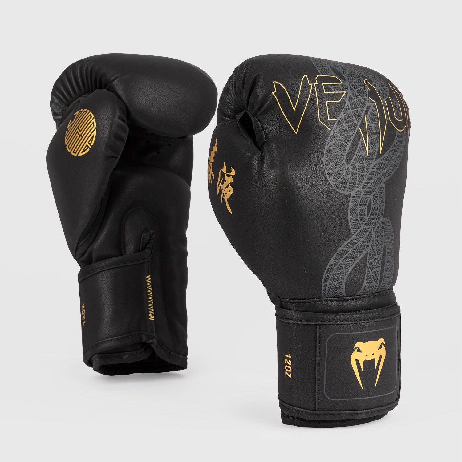 Venum Serpenti Boxing Gloves Black/Silver/Gold - The Fight Club