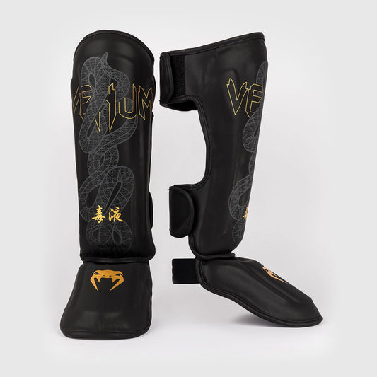 Venum Serpenti Shin Guards Black/Silver/Gold - The Fight Club