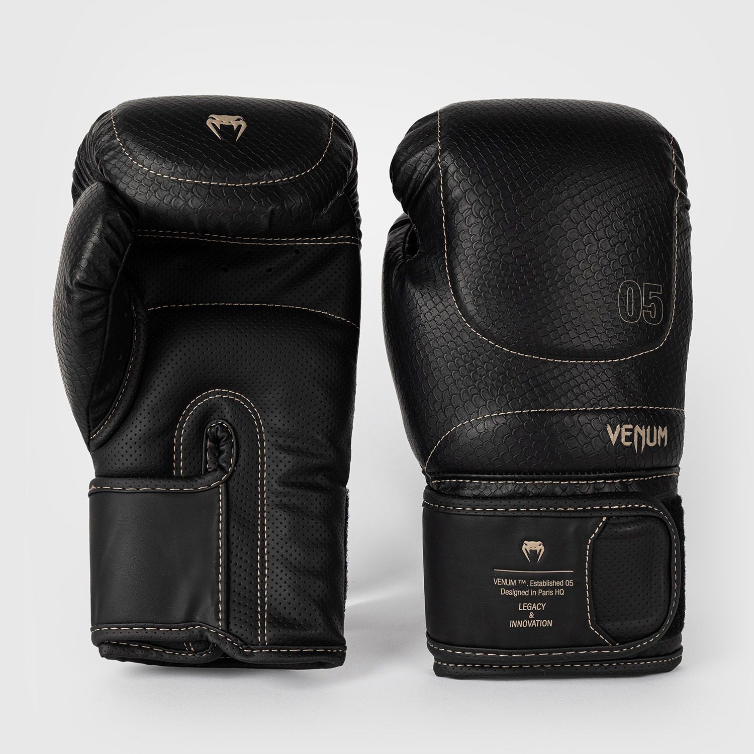 Venum Impact Evo Scales Boxing Gloves Black - The Fight Club
