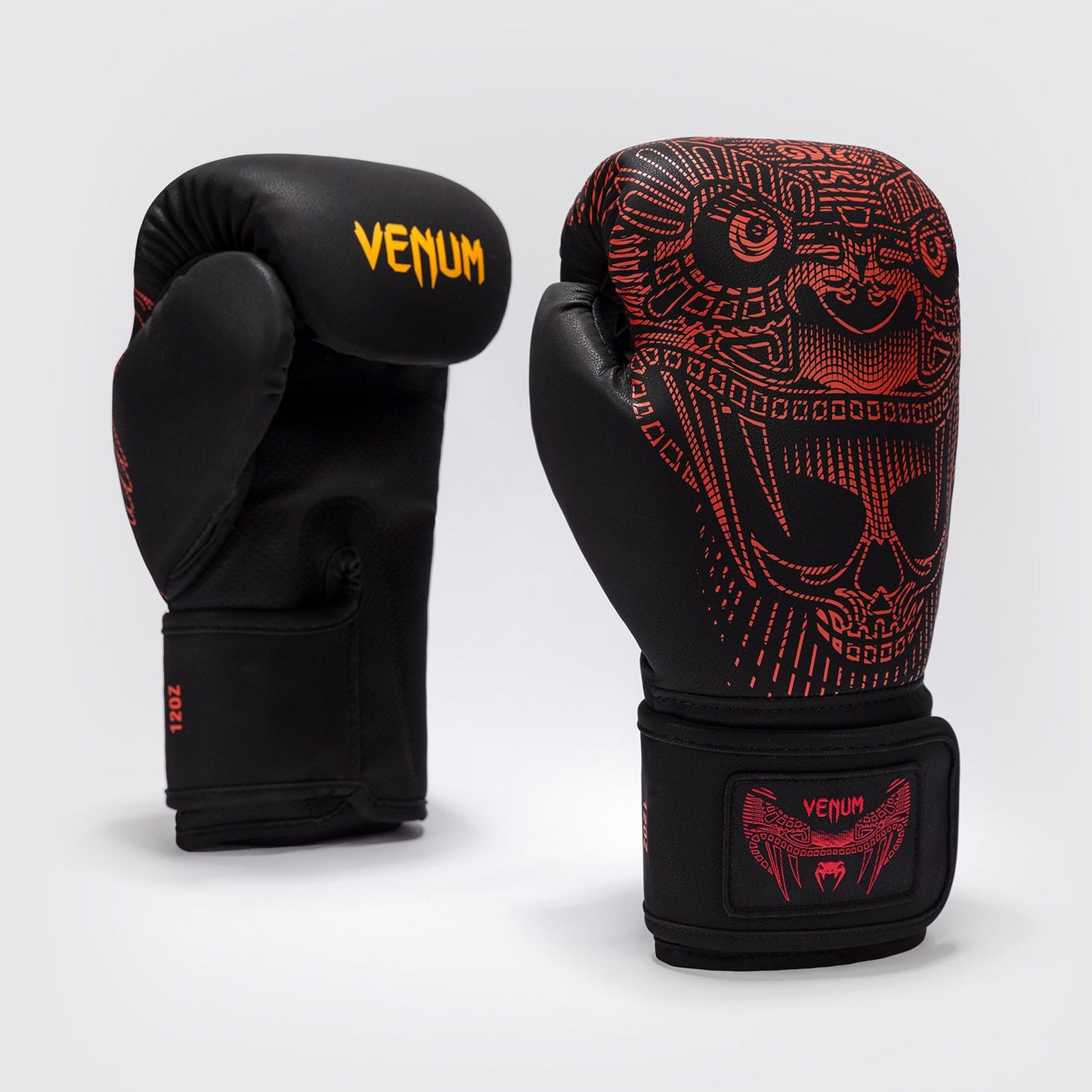Venum Quetzal Fury Boxing Gloves Black/Fury Red/Tangerine - The Fight Club