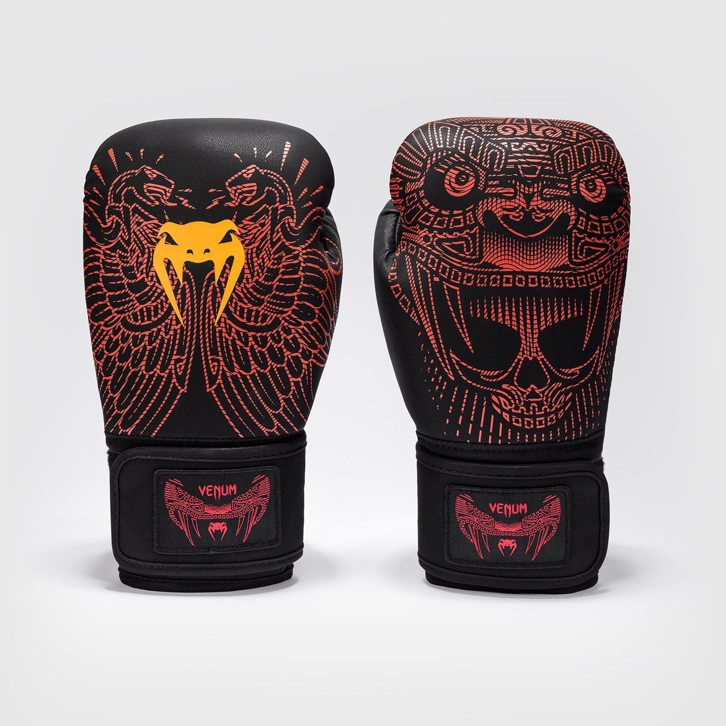 Venum Quetzal Fury Boxing Gloves Black/Fury Red/Tangerine - The Fight Club