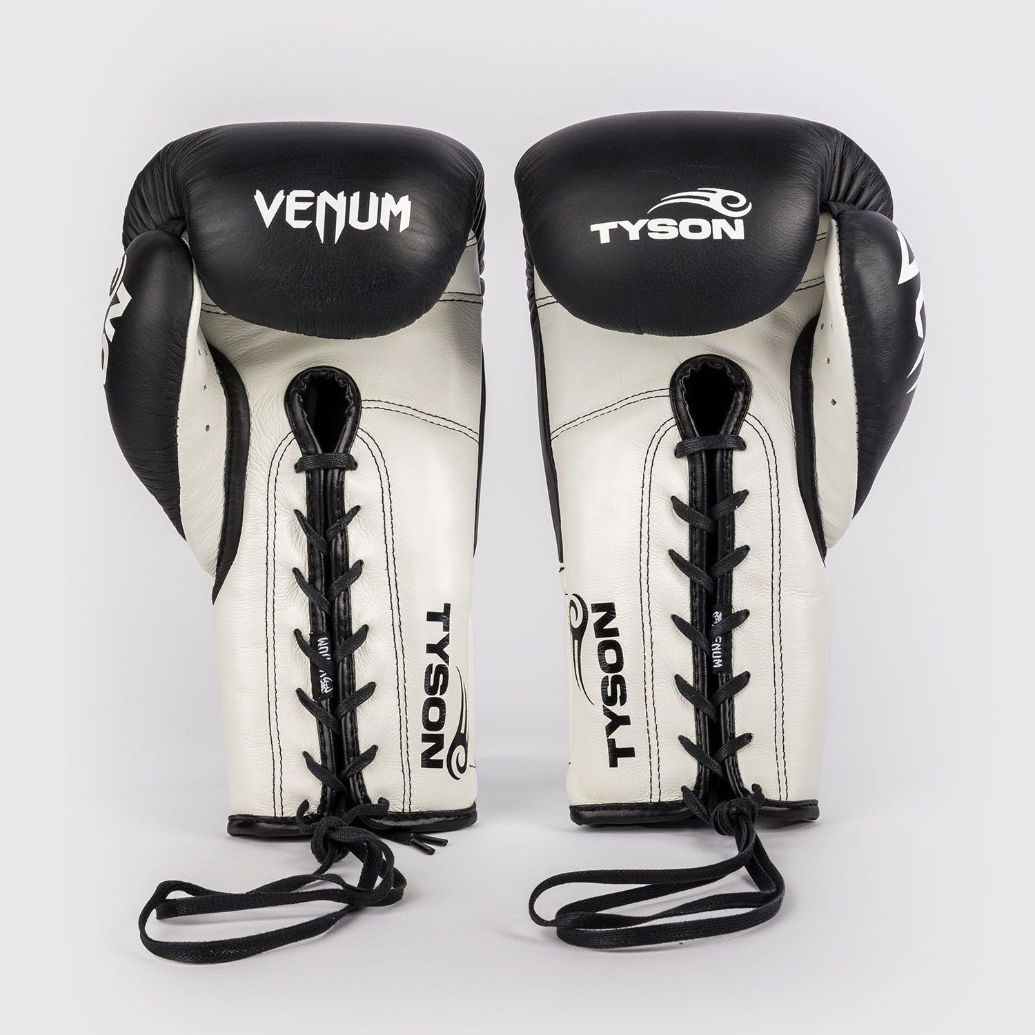 Venum Giant 2.0 Mike Tyson Pro Boxing Gloves with Laces Deep Black/Optical White - The Fight Club