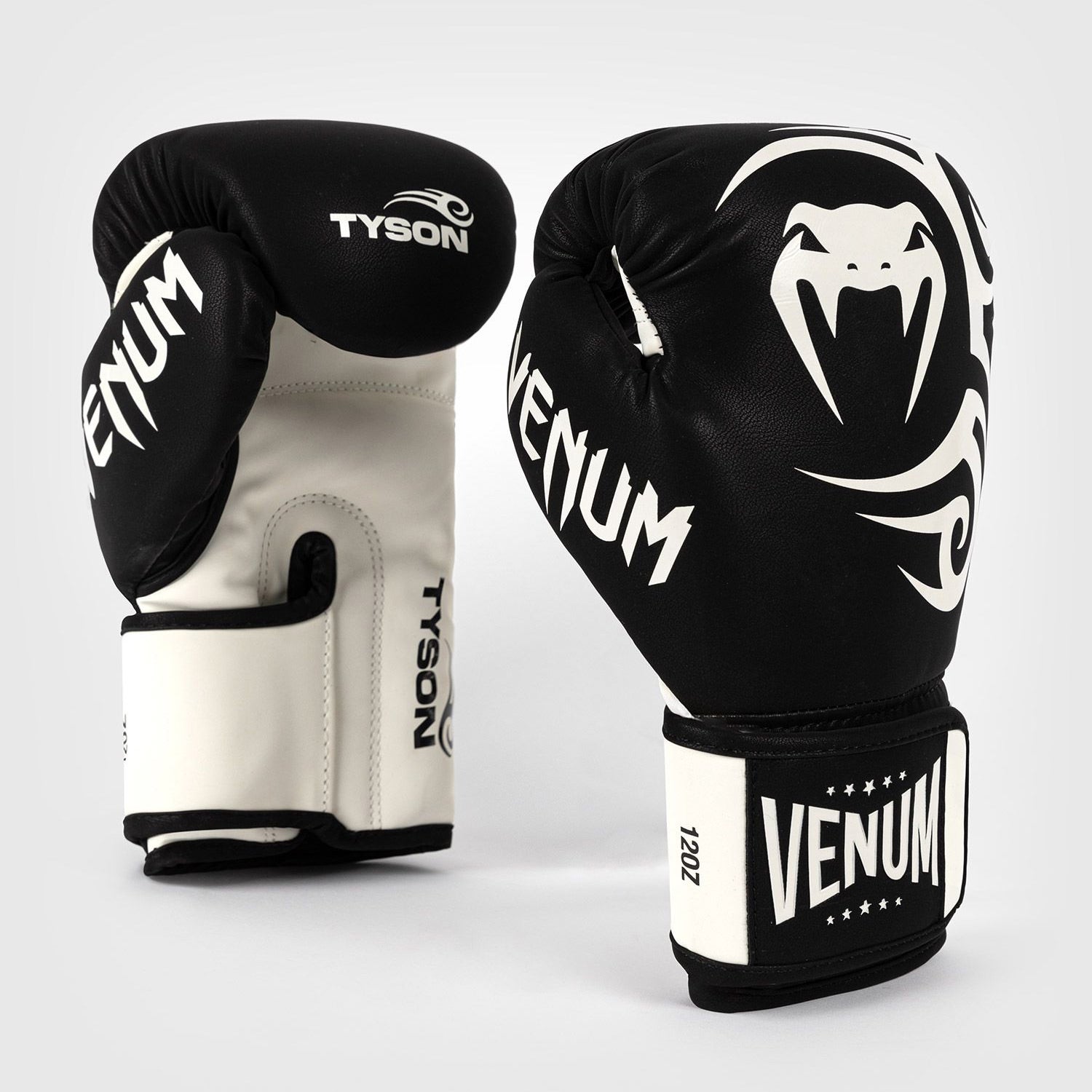 Venum Mike Tyson Replica Boxing Gloves Deep Black/Optical White - The Fight Club