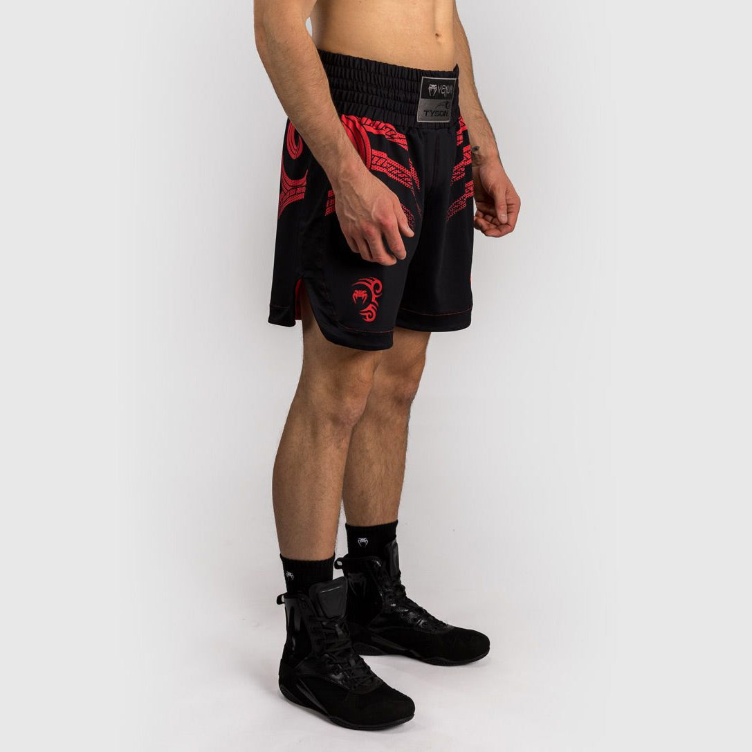 Venum x Mike Tyson Tiger Boxing Shorts Deep Black/Intense Red - The Fight Club
