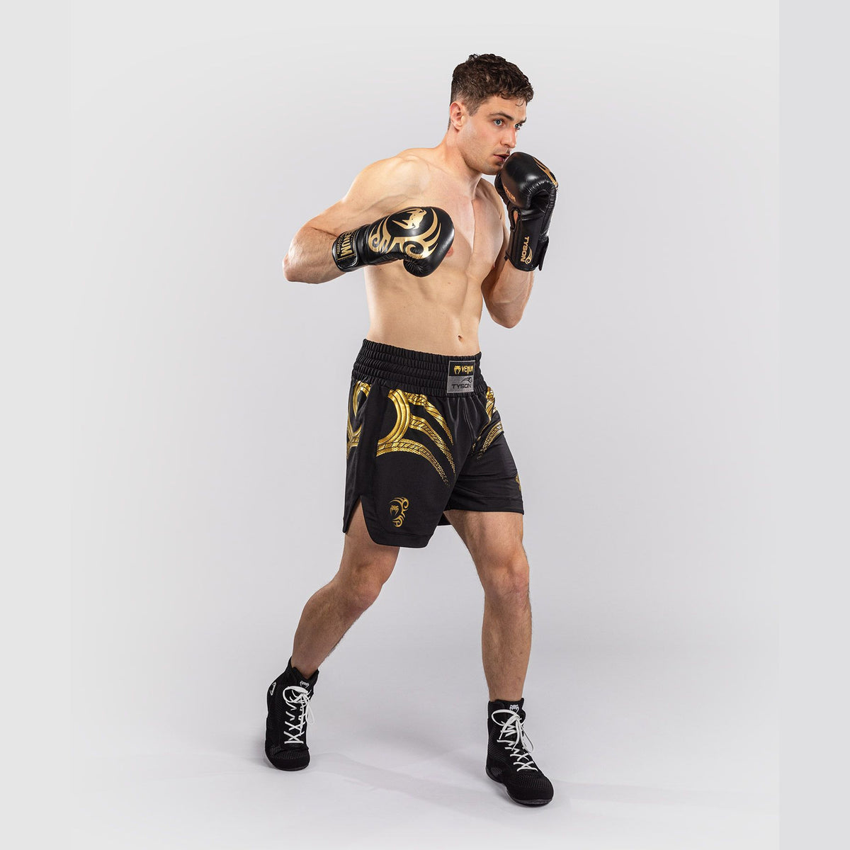 Venum x Mike Tyson Tiger Boxing Shorts Black/Gold - The Fight Club
