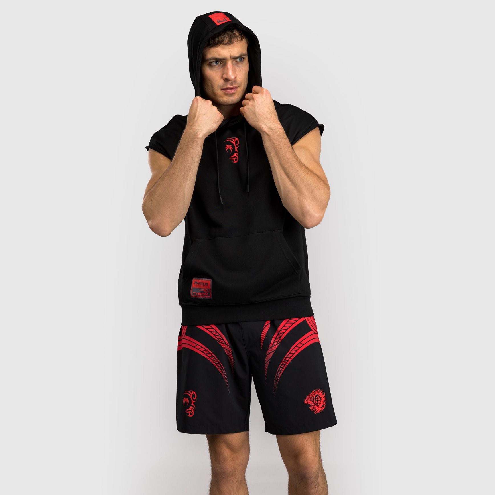 Venum x Mike Tyson Tiger Sleeveless Hoodie Deep Black/Intense Red - The Fight Club