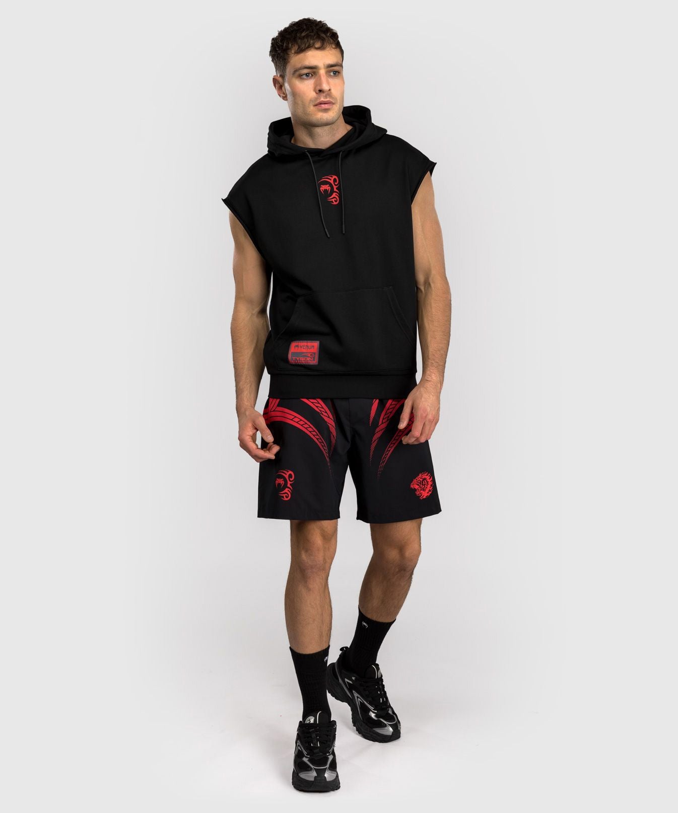 Venum x Mike Tyson Tiger Sleeveless Hoodie Deep Black/Intense Red - The Fight Club