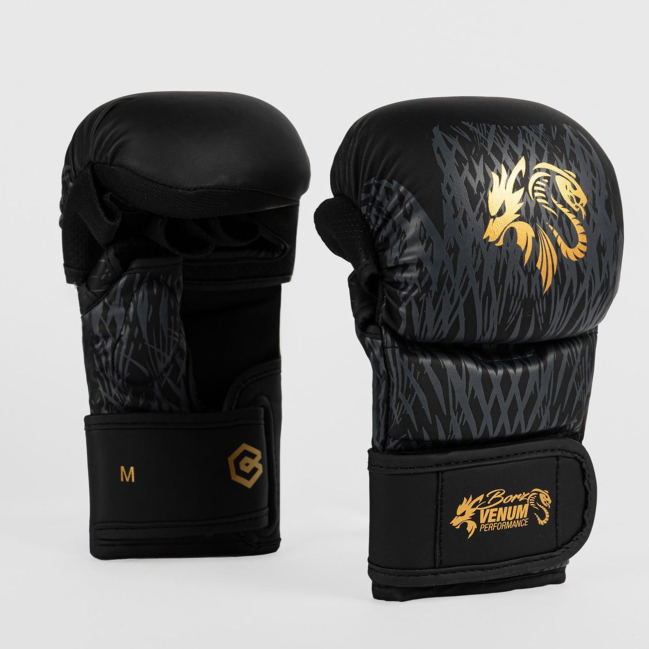 Venum x Chimaev Wild Borz MMA Sparring Gloves Black/Gold - The Fight Club