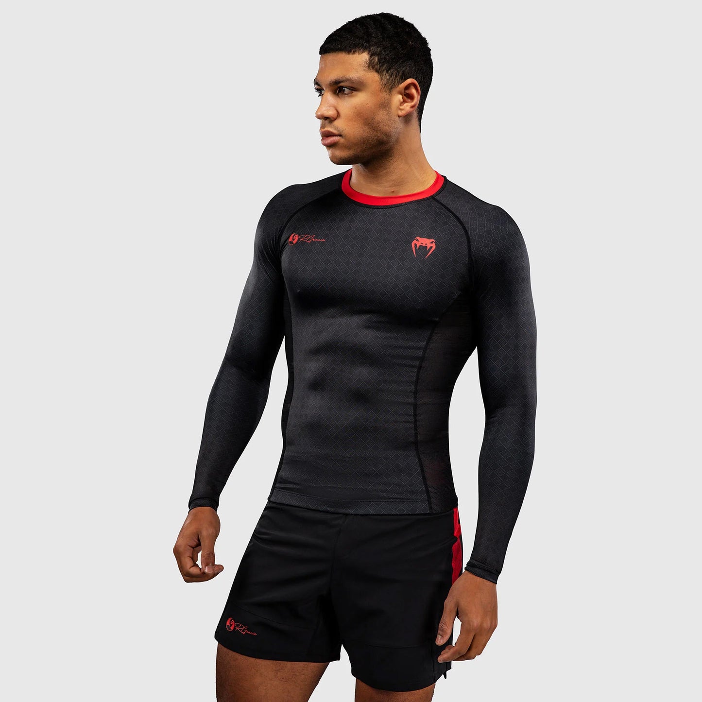 Venum x Roger Gracie Signature Long Sleeve Rash Guard Black/Red - The Fight Club