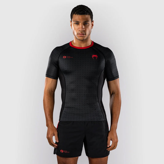 Venum x Roger Gracie Signature Short Sleeve Rash Guard Black/Red - The Fight Club