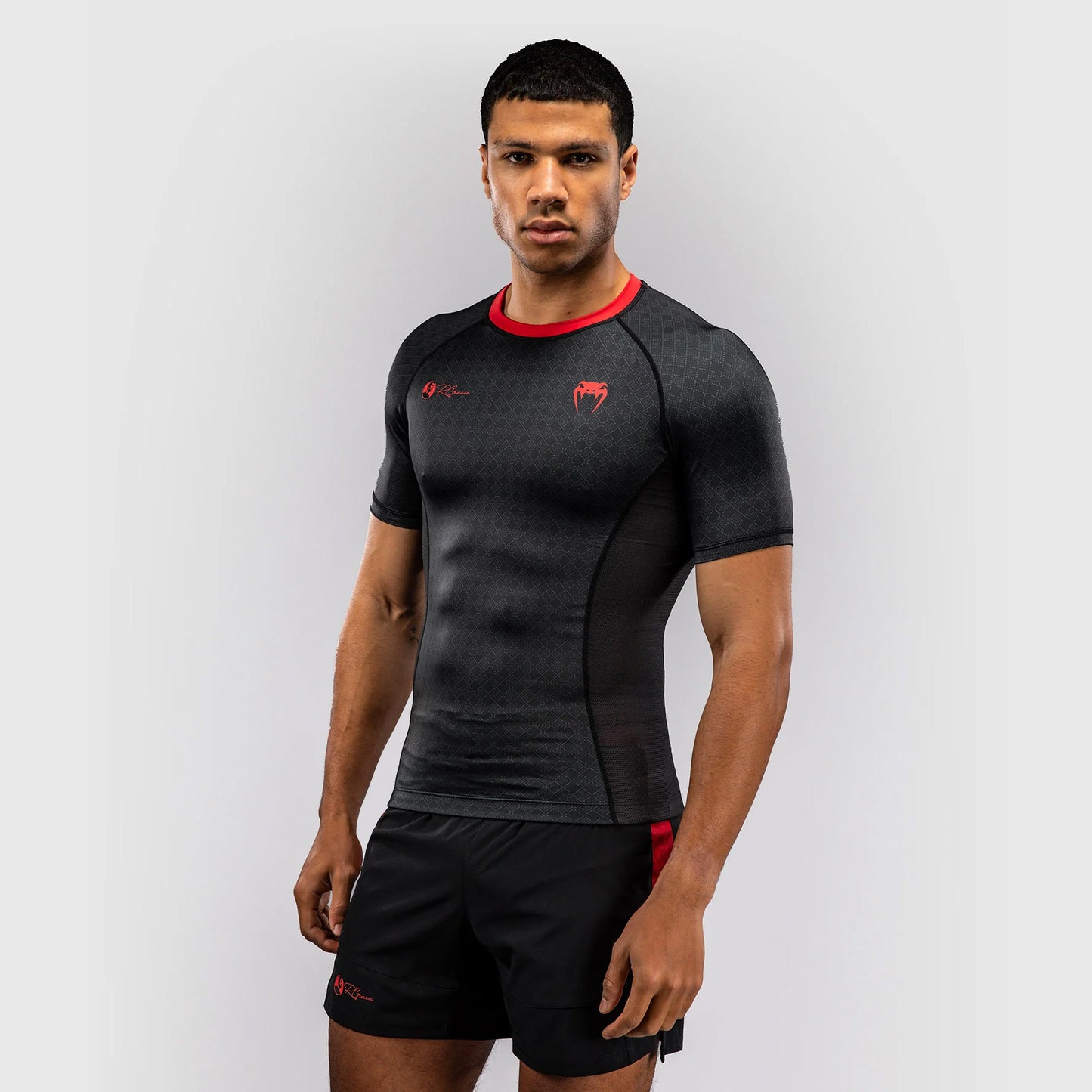 Venum x Roger Gracie Signature Short Sleeve Rash Guard Black/Red - The Fight Club
