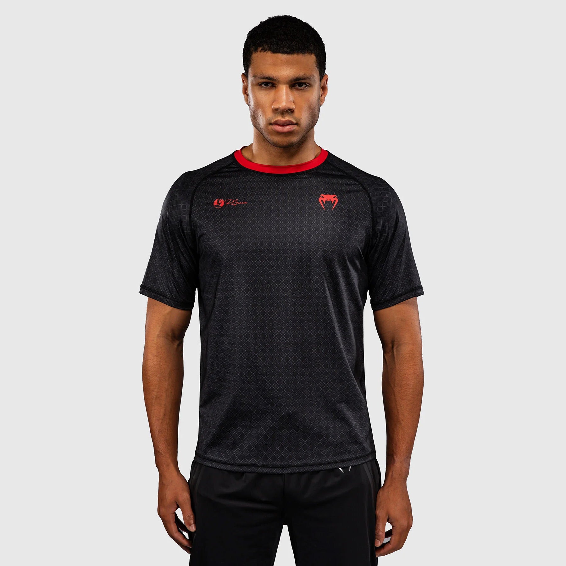 Venum x Roger Gracie Signature Dry Tech T-Shirt Black/Red - The Fight Club