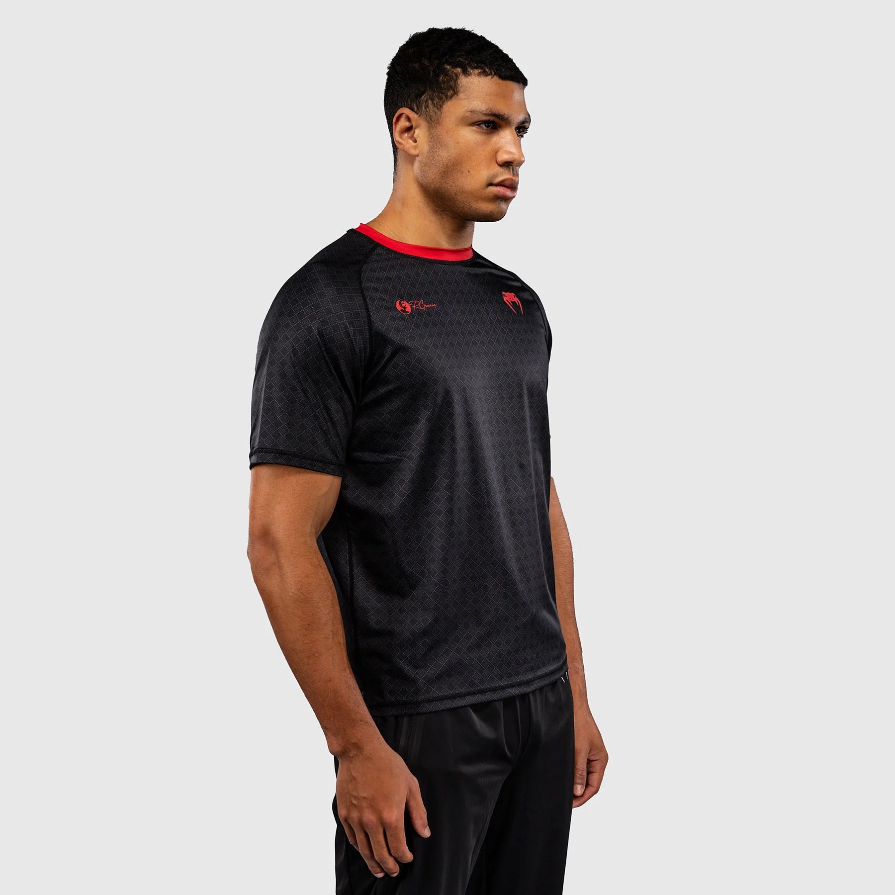 Venum x Roger Gracie Signature Dry Tech T-Shirt Black/Red - The Fight Club