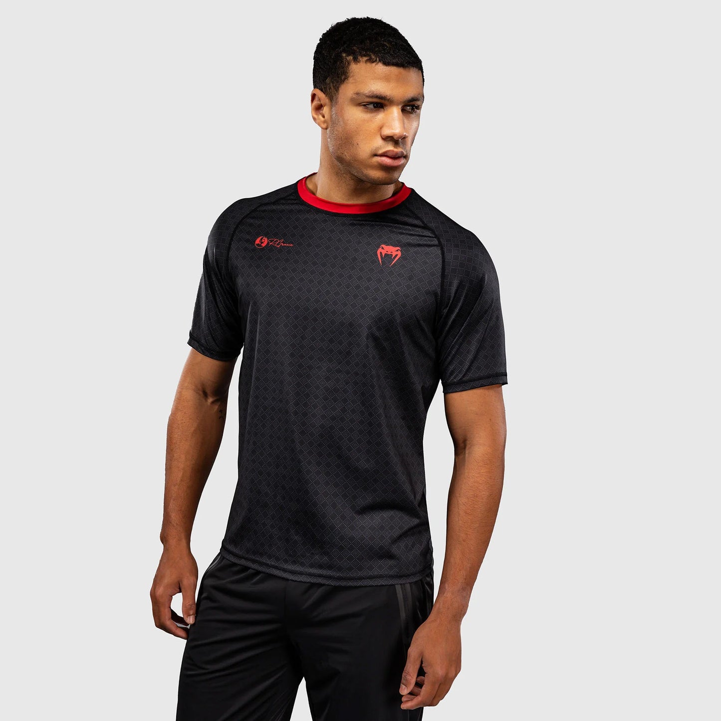 Venum x Roger Gracie Signature Dry Tech T-Shirt Black/Red - The Fight Club