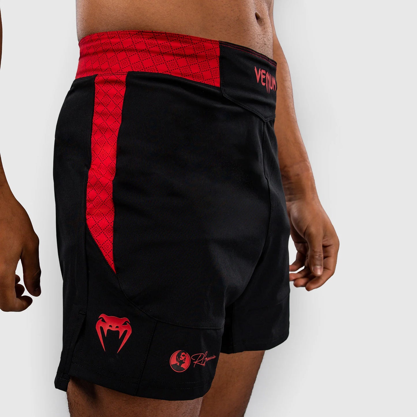 Venum x Roger Gracie Signature Fight Shorts Black/Red - The Fight Club