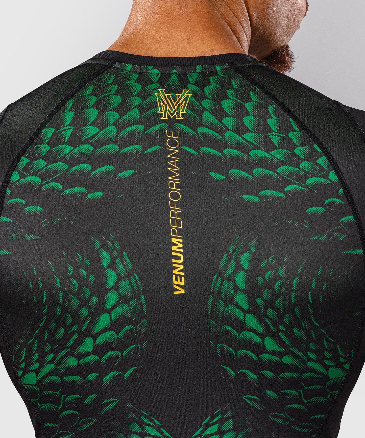 Venum Matupa Short Sleeve Rash Guard Black/Green/Gold - The Fight Club