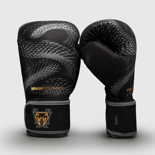 Venum Matupa Boxing Gloves Black/Grey/Gold - The Fight Club
